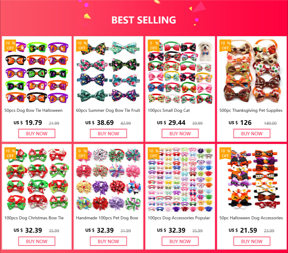 20pcs Dog Acccessories Dog Bow Tie Bulk Dog Collar Bow Dog Bowtie Small Dog Cat Pet Supplies Dog Fashion Accessoreis Bow