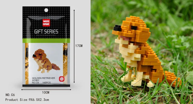 Wisehawk diamond mini building blocks animal toy bag building blocks A1-B26 dog cat bird animal series for children gifts