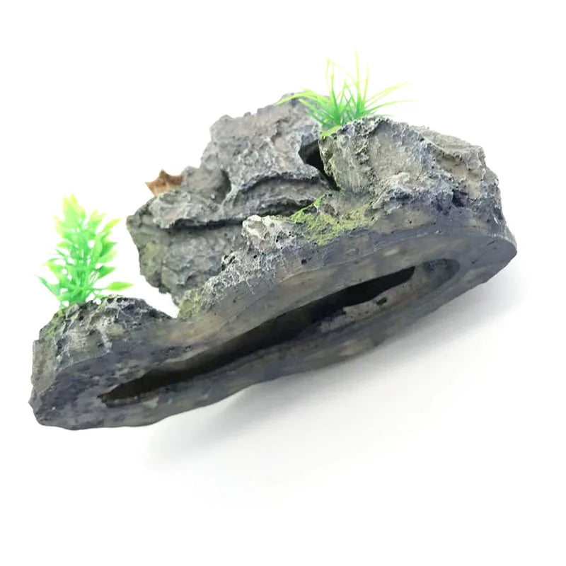 Artificial Aquarium Decorations Rockery Mountain View Rock Cave Stone Tree Fish Tank Ornament Decoration Aquarium Background