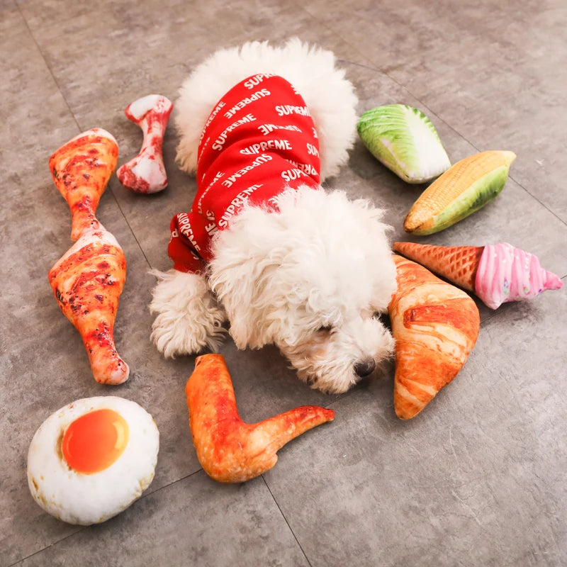 Canvas Dog Cat Toy Simulation Potato Sausage Bone Design Dog Stuffed Toys for Small Medium for Dogs Funny Game Puppy Accessories