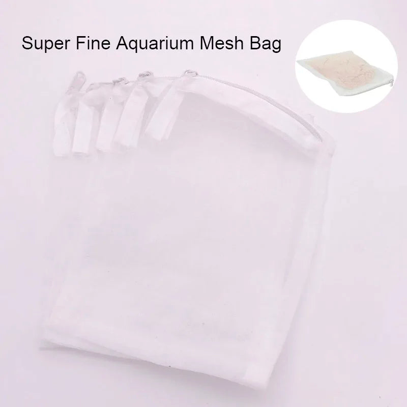 5Pcs Black/White Filter Mesh Bag Aquarium Pond For Bio Ball Carbon Media Ammonia Fish Tank Isolation Bag Accessories