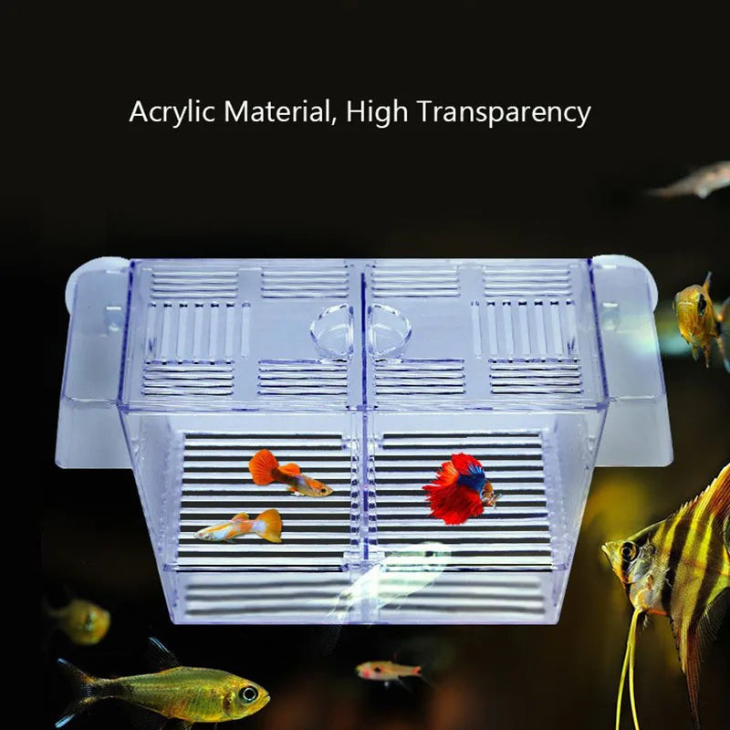 Acrylic Aquarium Fish Breeding Isolation Box Fish Tank Aquarium Breeder Double Guppies Hatching Incubator Fish Tank Accessories