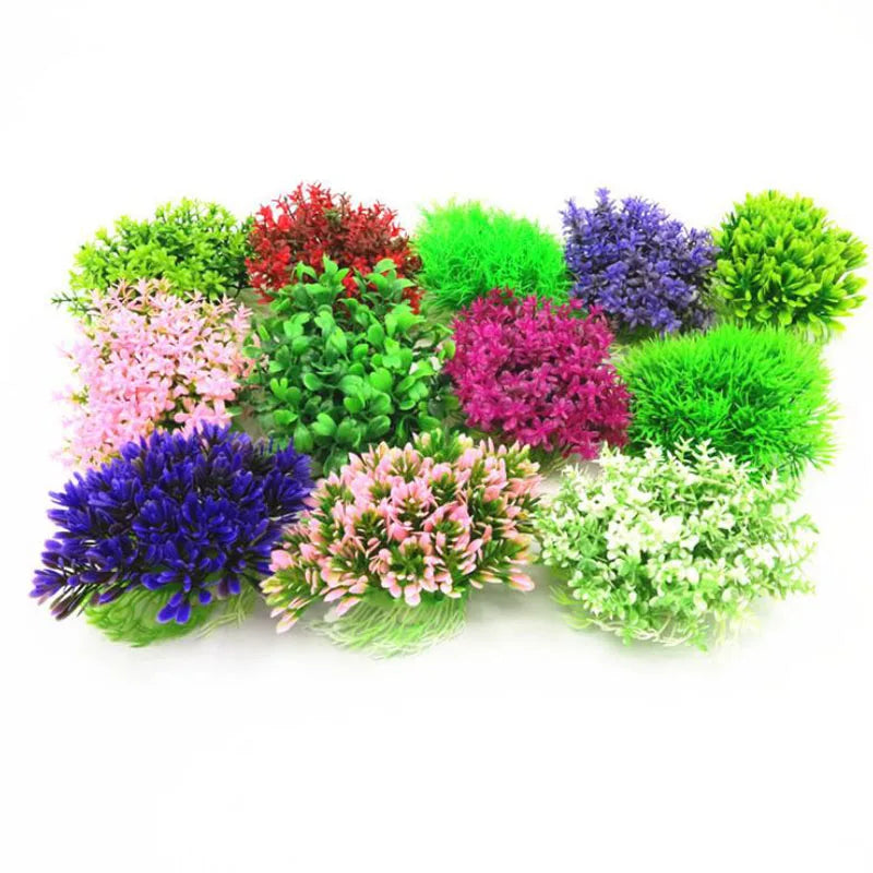 Artificial Wide Short Fish Tank Aquarium Plastic Plant Simulation Water Plants Grass For Fish Tank Aquarium Decoration Beautiful