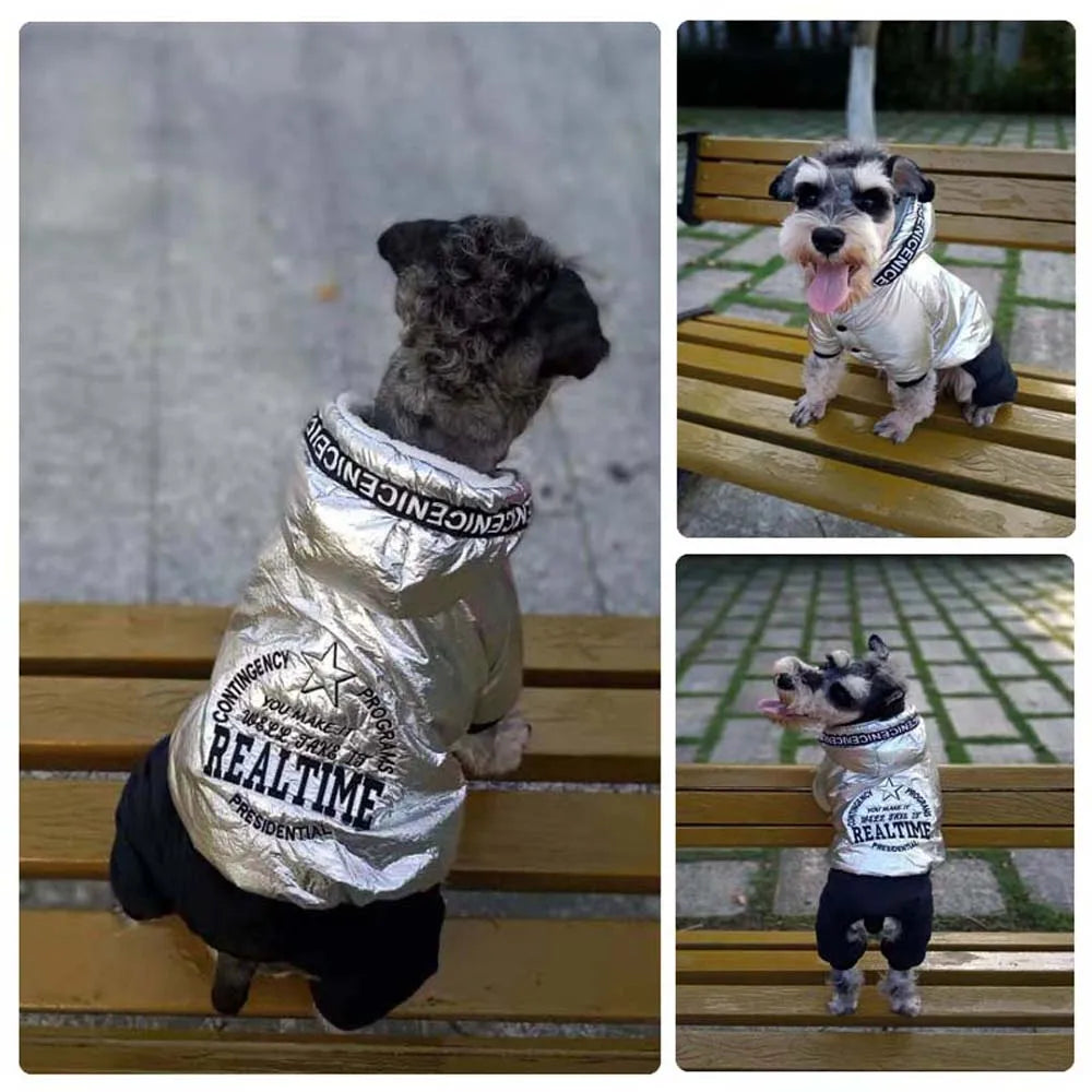 Yorkie Chihuahua Dog Clothes Winter Dog Jumpsuit for Small Dogs Waterproof Thicken Warm Hooded Coat Outfits Overalls for Dogs