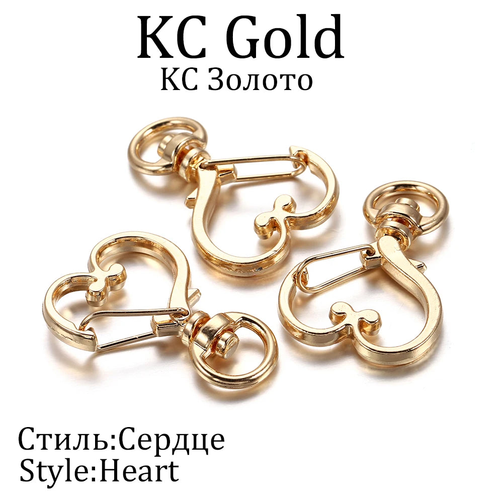 10pcs/lot Star Moon Heart Cat Dog Shell Dolphins Flowers Charms Lobster Clasps Hook For DIY Key Chain Jewelry Making Accessories