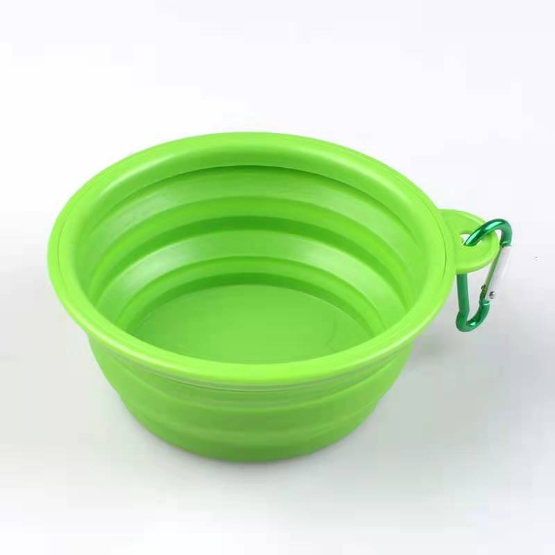 1Pcs Portable Travel Collapsible Dog Pet Folding Silicone Bowl For Pet Feeder Puppy Food Container Feeder Dish Bowl With buckle