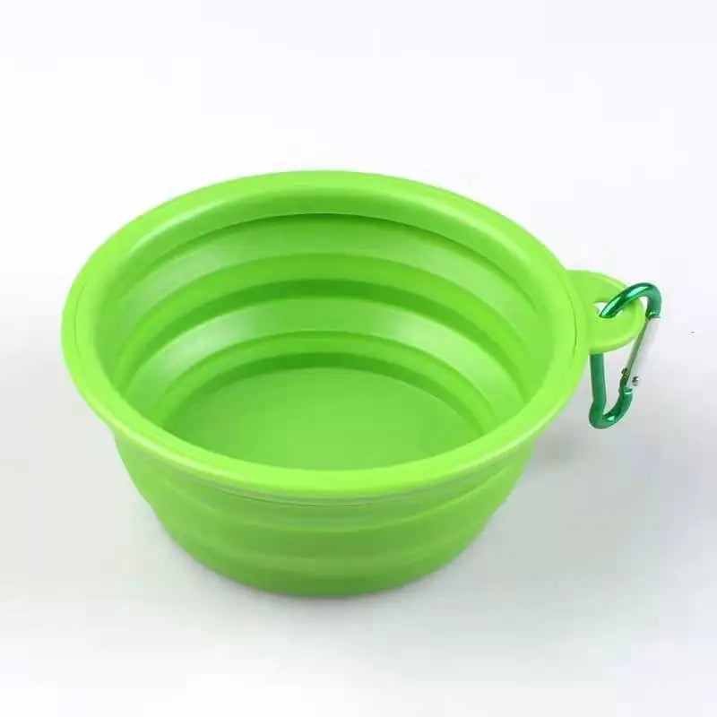 1Pcs Portable Travel Collapsible Dog Pet Folding Silicone Bowl For Pet Feeder Puppy Food Container Feeder Dish Bowl With buckle