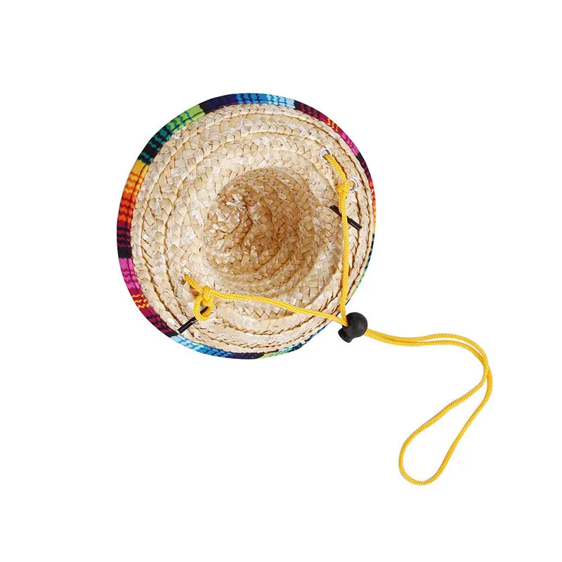 Chinese Tradition Straw Hats for Dogs Wig Mexico Style Puppy Costume Cat Outfit Cat Supplies Pet Accessories for Small Animal