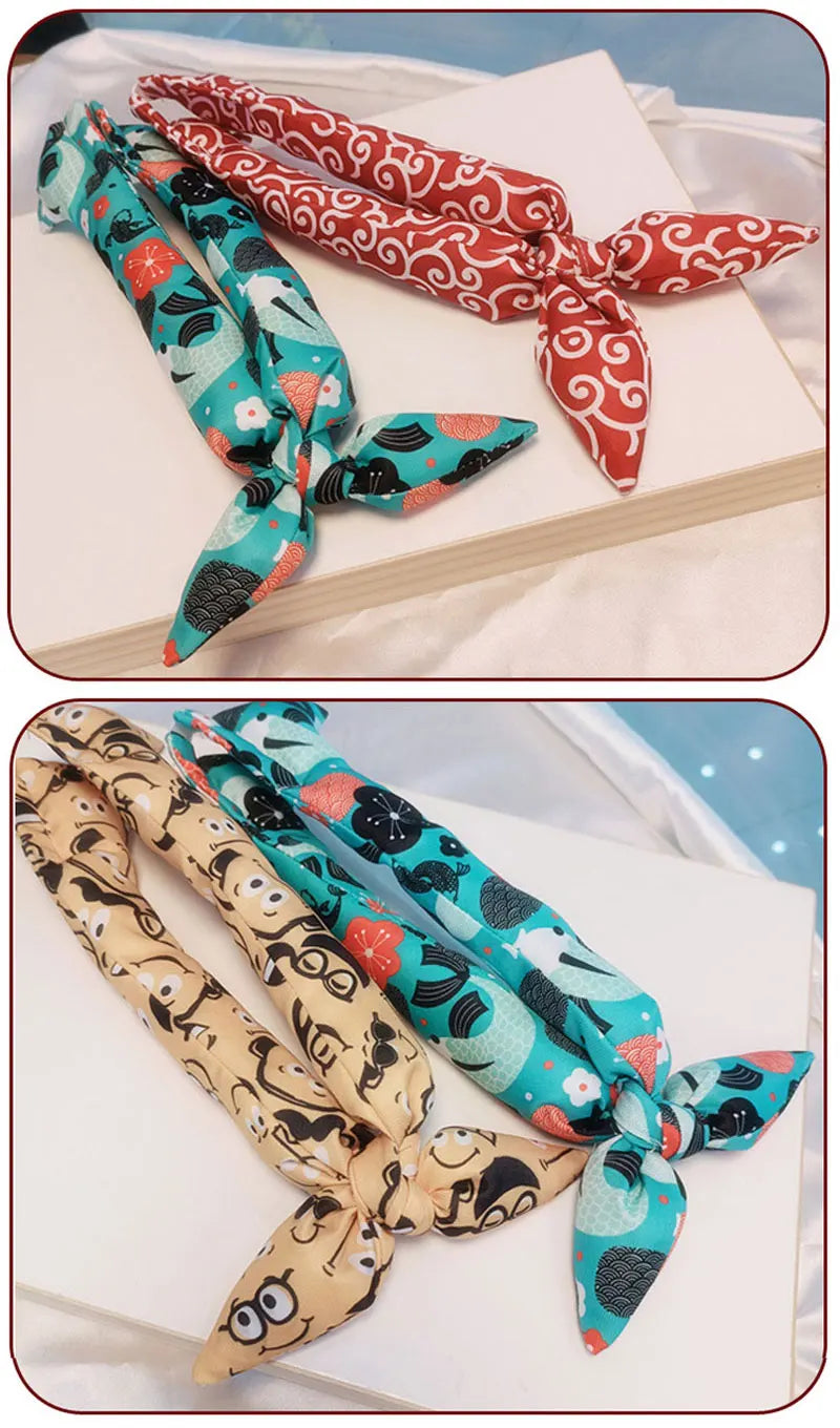 Original Pet Dog Bandana Tang Thread Printing Puppy Bib Bow Tie Party Neck Accessories Kitten Grooming Kerchief Shiba Inu Collar