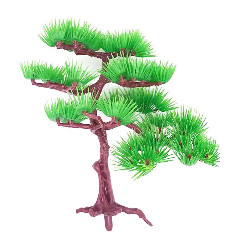 Artificial Aquarium Plastic Pine Tree Fish Tank Plants Decoration Green Red Water Grass Viewing Decorations Simulated Decor