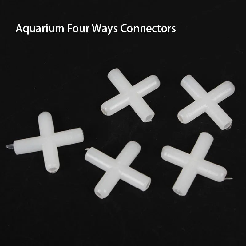 10pcs/lot 4mm Plastic Aquarium Fish Tank Air Pump Connector T Shaped Connector Control Valve Air Pipe Tube Fish Accessories