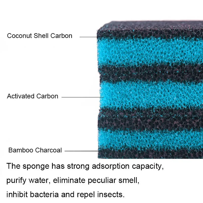 30cmx25cmx2cm Aquarium Activated Carbon Filtration Foam Bio.Sponge Fish Tank Biochemical Filter Sponge Pad Skimmer Sponges New