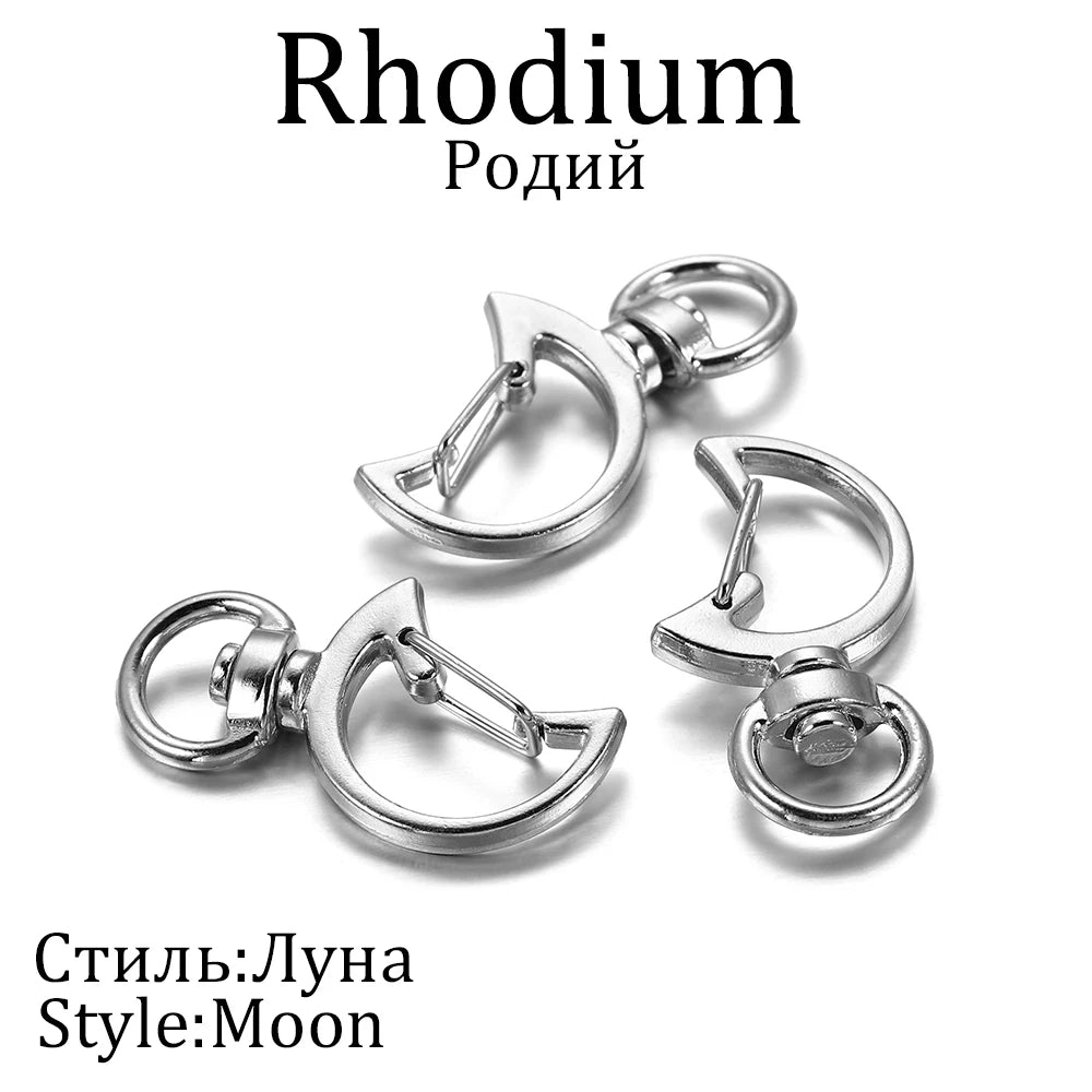 10pcs/lot Star Moon Heart Cat Dog Shell Dolphins Flowers Charms Lobster Clasps Hook For DIY Key Chain Jewelry Making Accessories