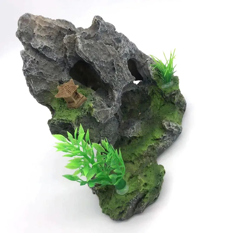 Artificial Aquarium Decorations Rockery Mountain View Rock Cave Stone Tree Fish Tank Ornament Decoration Aquarium Background