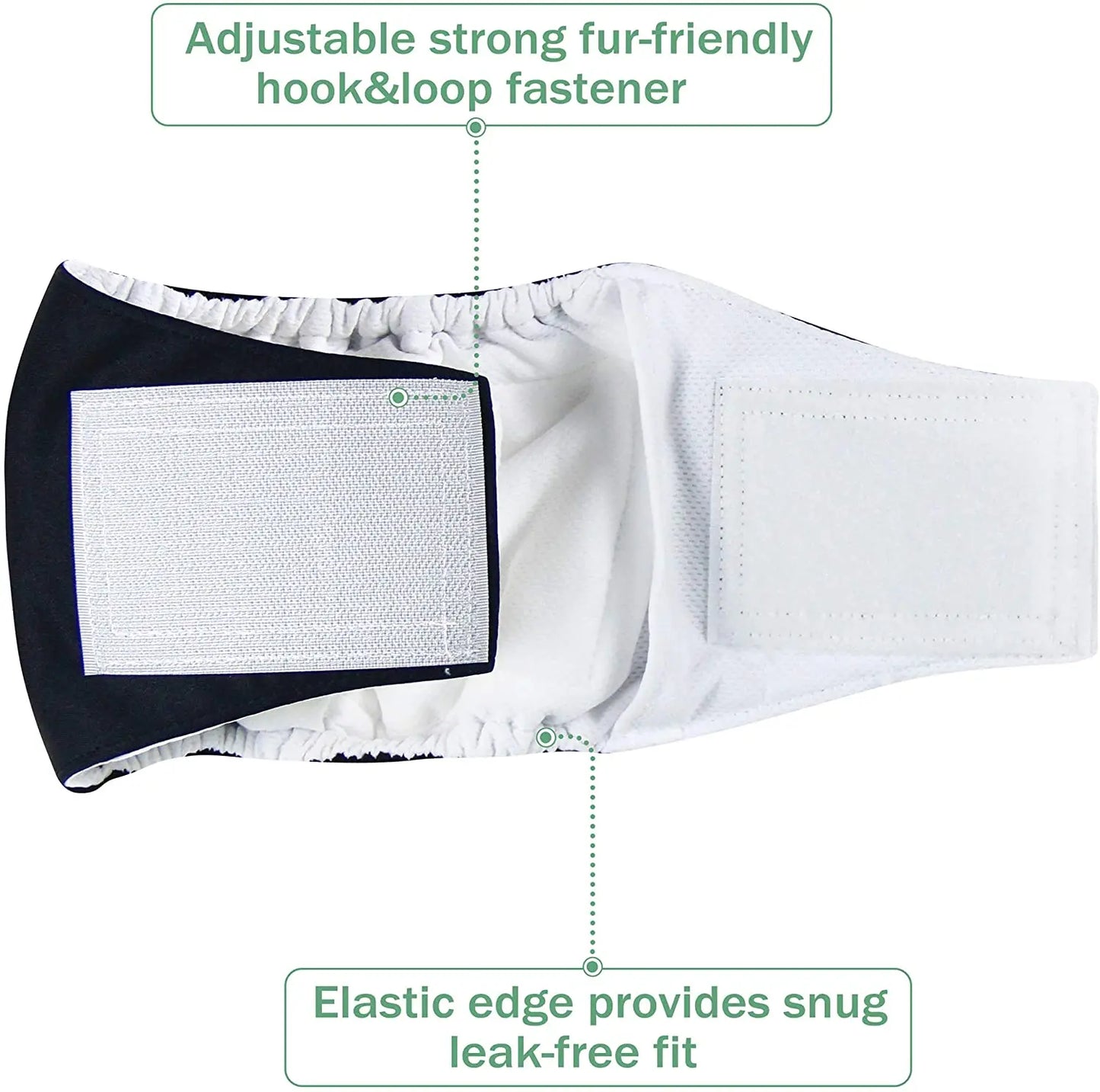 3 Pack Dog Belly Bands Washable Reusable Dog Diapers High Absorbing Male Dog Cat Wrap Panties Pet Incontinence Nappies