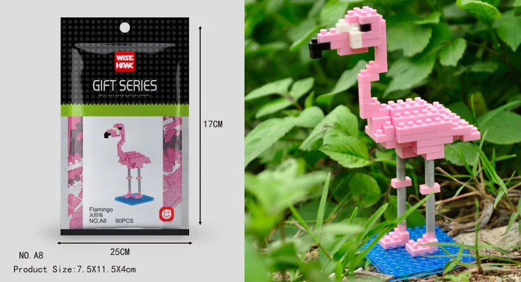 Wisehawk diamond mini building blocks animal toy bag building blocks A1-B26 dog cat bird animal series for children gifts