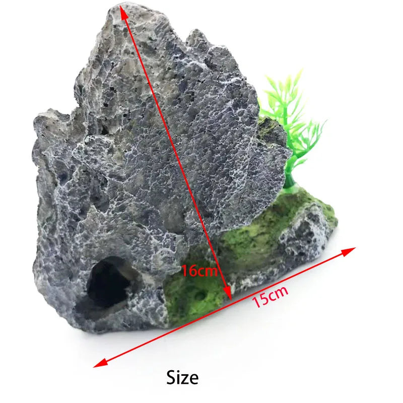 Artificial Aquarium Decorations Rockery Mountain View Rock Cave Stone Tree Fish Tank Ornament Decoration Aquarium Background