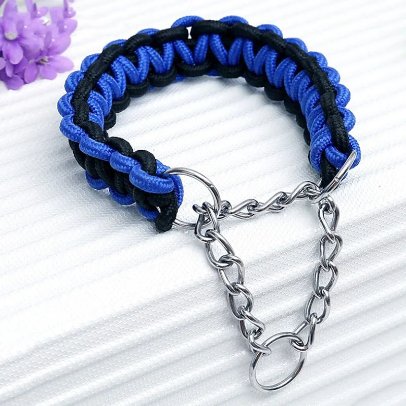 130cm Pet Dog Leash Double Row Adjustable Pet Collar Nylon Leash Double Colors Canvas For Medium Large Dogs Accessoires Hot-Sale