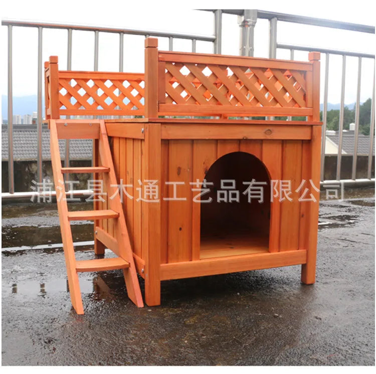 Teddy's Nest Kennel Wooden Cage Kennel Dog Furniture Small Double Deck Kennel Cat Villa Cat Nest Cattery
