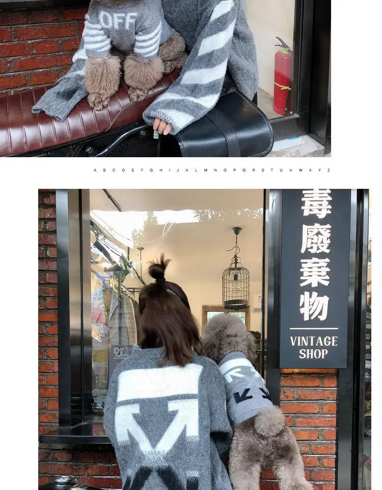 The New Pet Clothes Cat Sweater Dog Sweater Korean Version Spring and Autumn Parent-child Wear Six Sizes