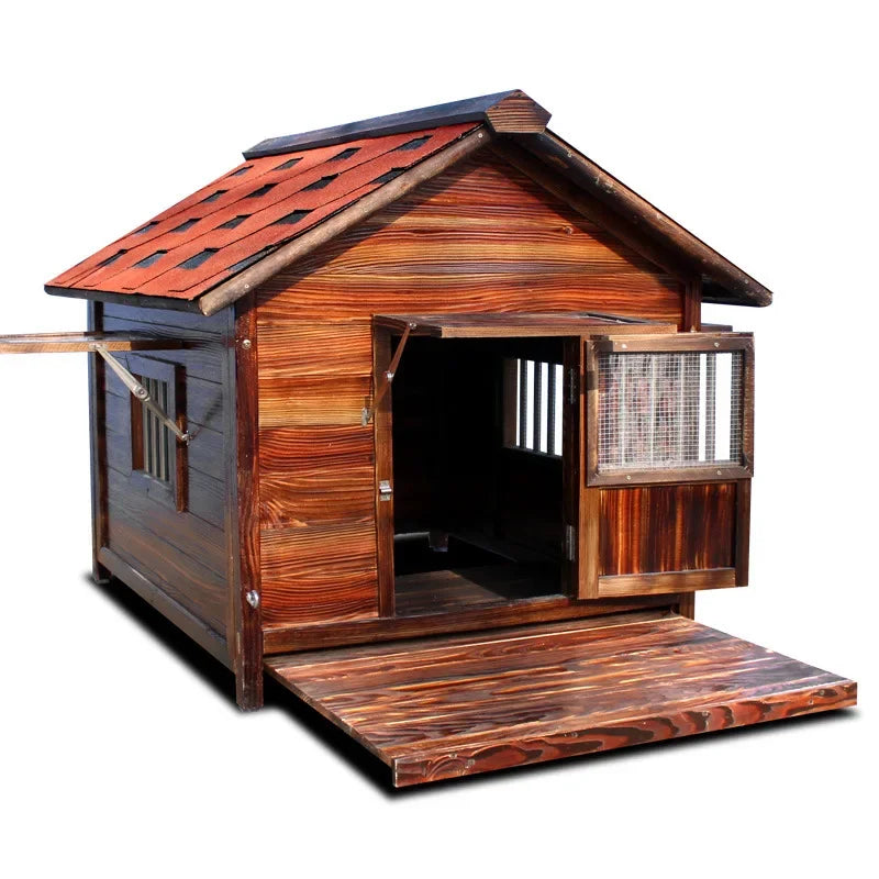 4XL Pet Kennel Large Dog Summer Cooler All Seasons Universal Medium Dog Kennel Solid Wood Removal and Washing