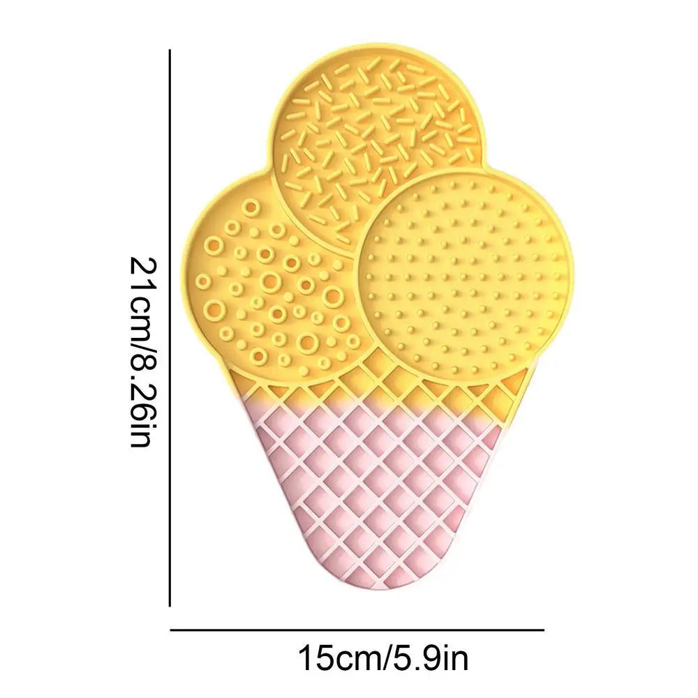 Slow Feeder Dog Bowl Dog Feeding Bowls Silicone Ice Cream Shaped Food Bowl Dog Dishes with Suction Cup Cat Feeder for Healthy