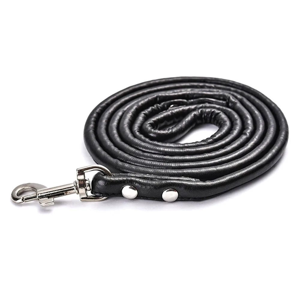 Pet Products Round Colorful PU Rolled Dog Walking Leashes for Small Medium Breeds Dogs Puppy Chain Lead Training Walking Leash