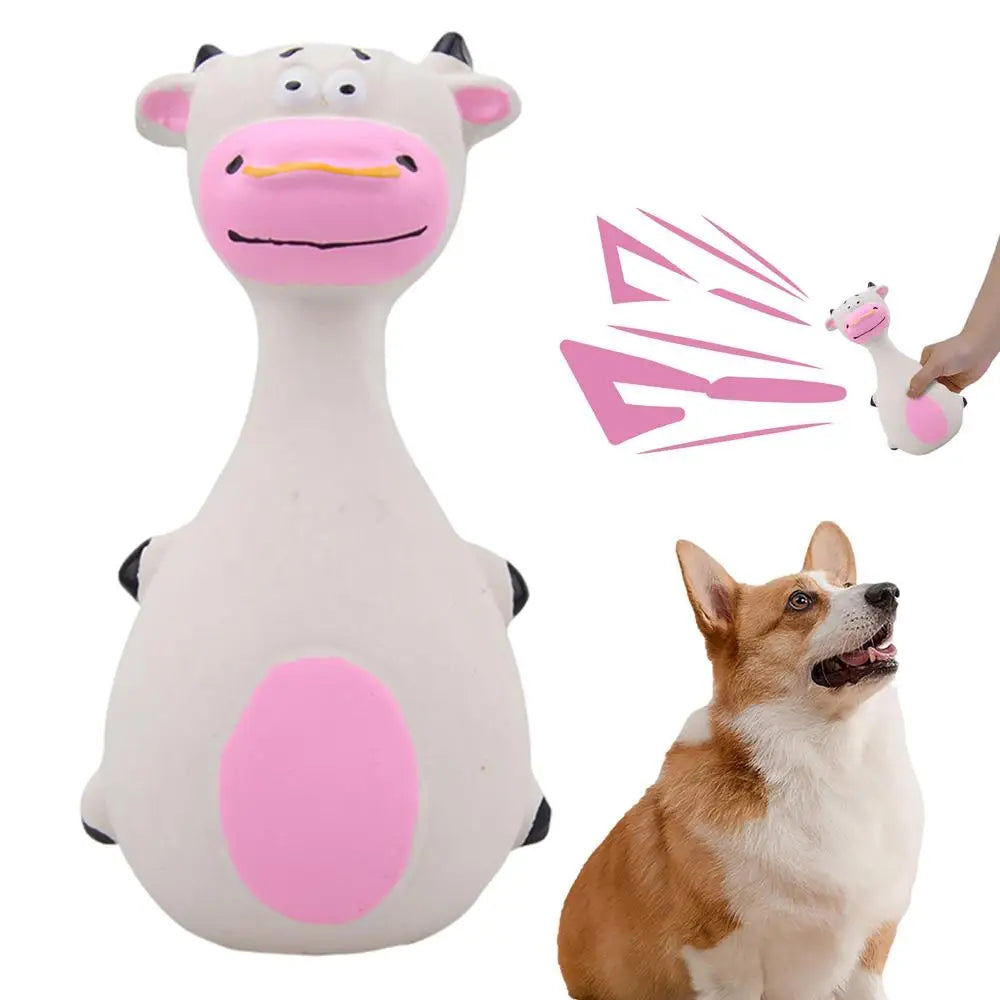 Squeaky Dog Toys Latex Dog Chew Toy Animal Bowling Shape Interactive Squeaky Puppy Toys For Pet Dog Training Playing Chewing