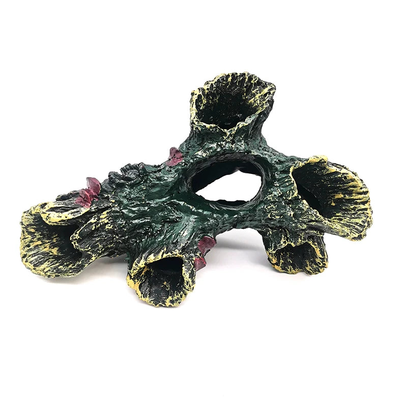 Artificial Aquarium Decoration Resin Tree Root Aquatic Fish Tank Ornament Decor Tree Hole Crystal Shrimp Dodge Breeding House