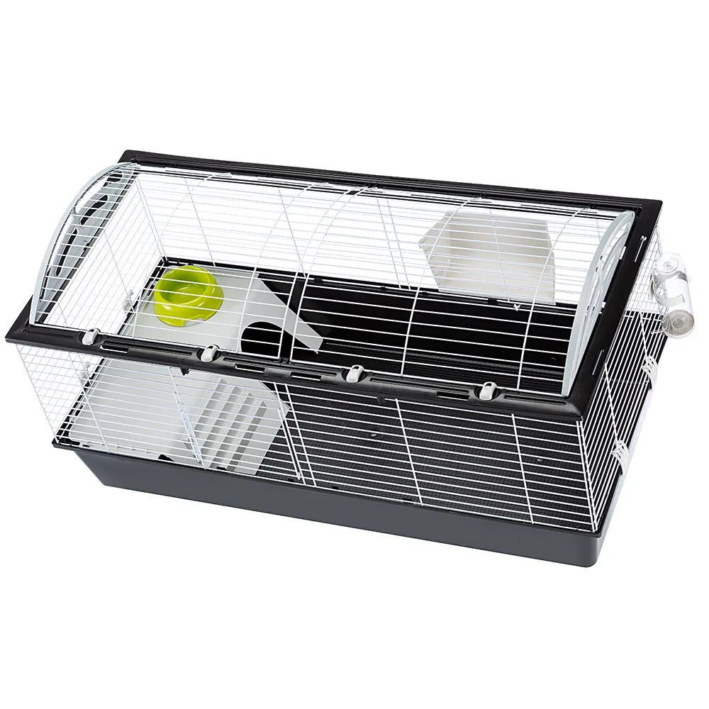 Rabbit Cage CASITA 120, Guinea Pigs Small Animals, Rounded Openable Roof, with Accessories