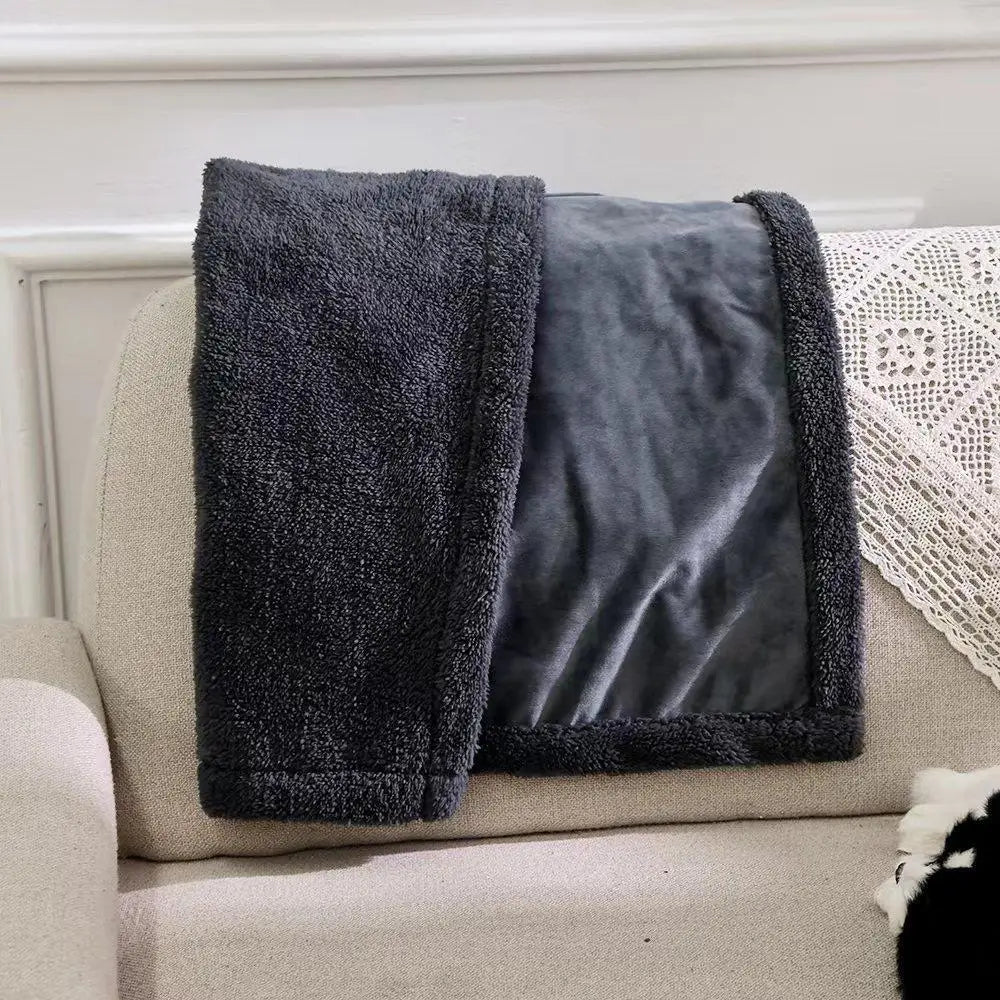 Waterproof Blanket For Dogs Double Layer Thickened Warm Washable Dog Blankets Short Plush Cover Blanket Four Seasons General For