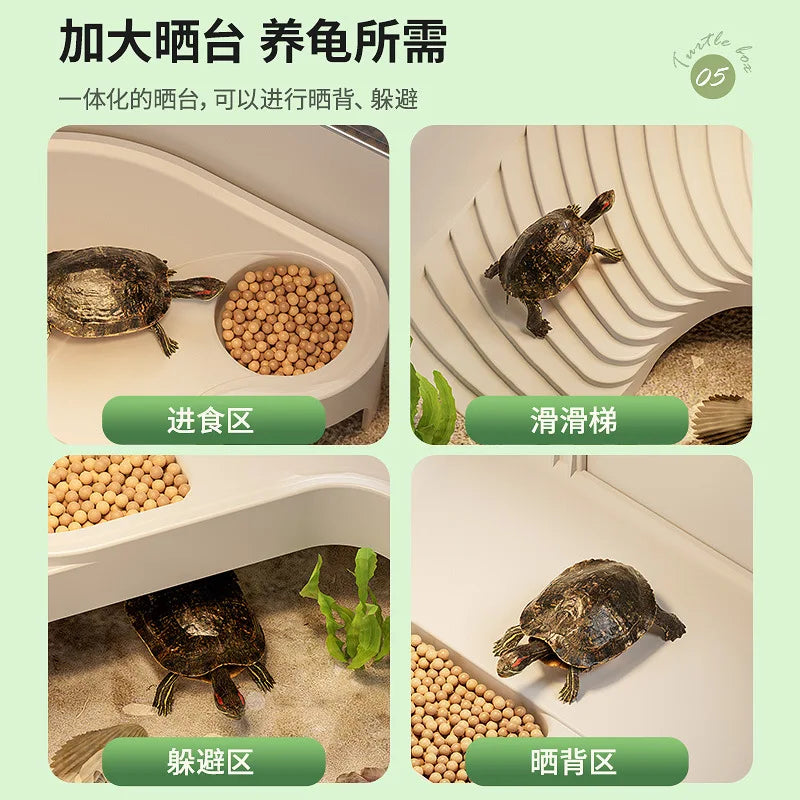 Turtle Special Tank Household Ecological Turtle Feeding Box with Platform Climbing Platform Breeding Box Reptiles Terrariums