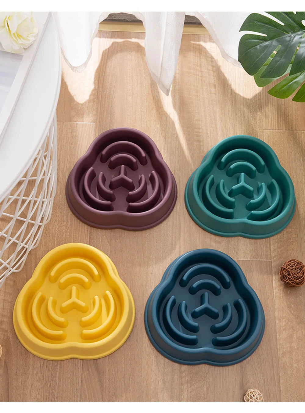 Dog Puppy Slow Feeder Bowl Non Slip Puzzle Bowl Anti-Gulping Dog Slower Food Feeding Dishes Pet Bowl for Large Medium Small Dogs