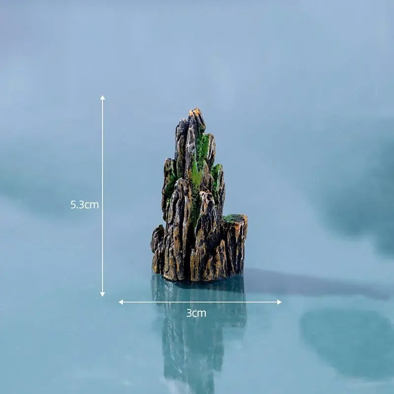 Simulated Moss Small Rockery Aquarium Ornaments Decoration Artificial Resin Pool for fish Tank Creative Ornament Background Home