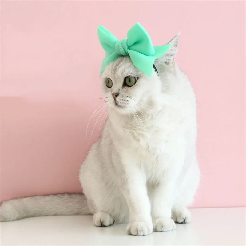 Lovely Bow Tie Hair Hoop for Cats Princess Cat Party Head Wear Pet Gifts Small Medium Dogs Accessories Elastic Cats Pet Products
