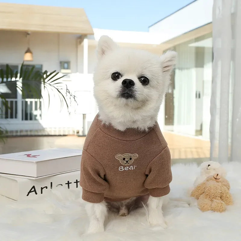 2023 New Spring Summer Pet Clothes Bear Pattern Sweater And Comfortable Puppy Clothes Teddy Hiromi For Small And Mid Sizes Dogs