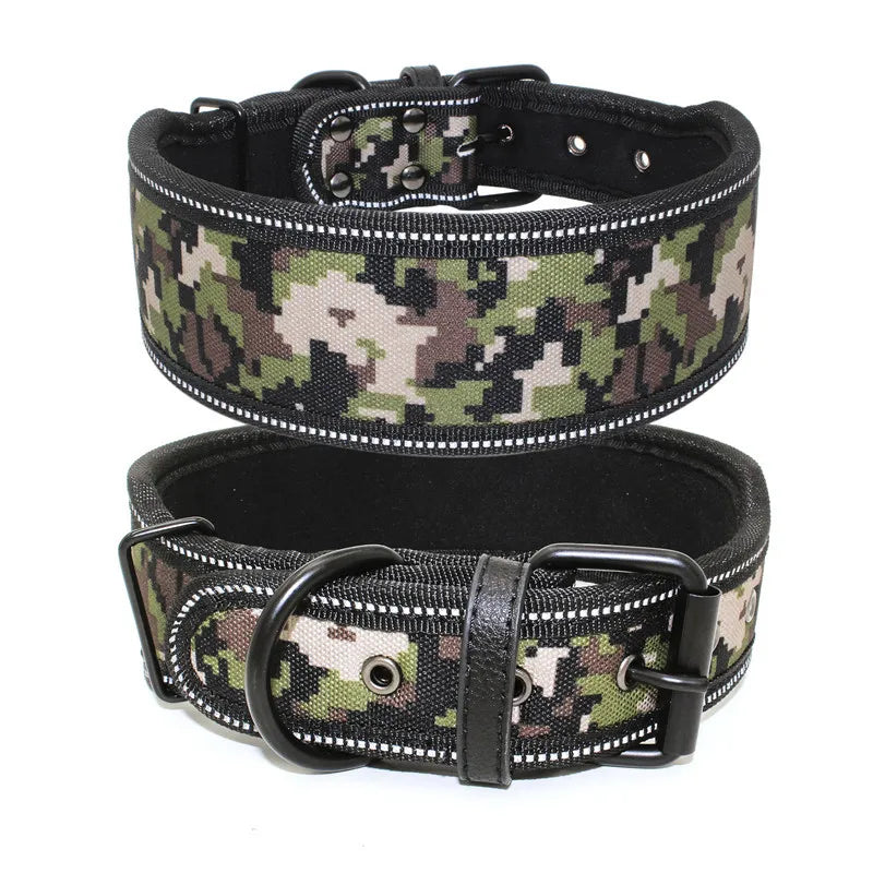 Reflective Puppy Big Dog Collar with Buckle Soft Padded Wide Adjustable Pet Collar for Medium Large Dogs Pitbull Leash Dog Chain