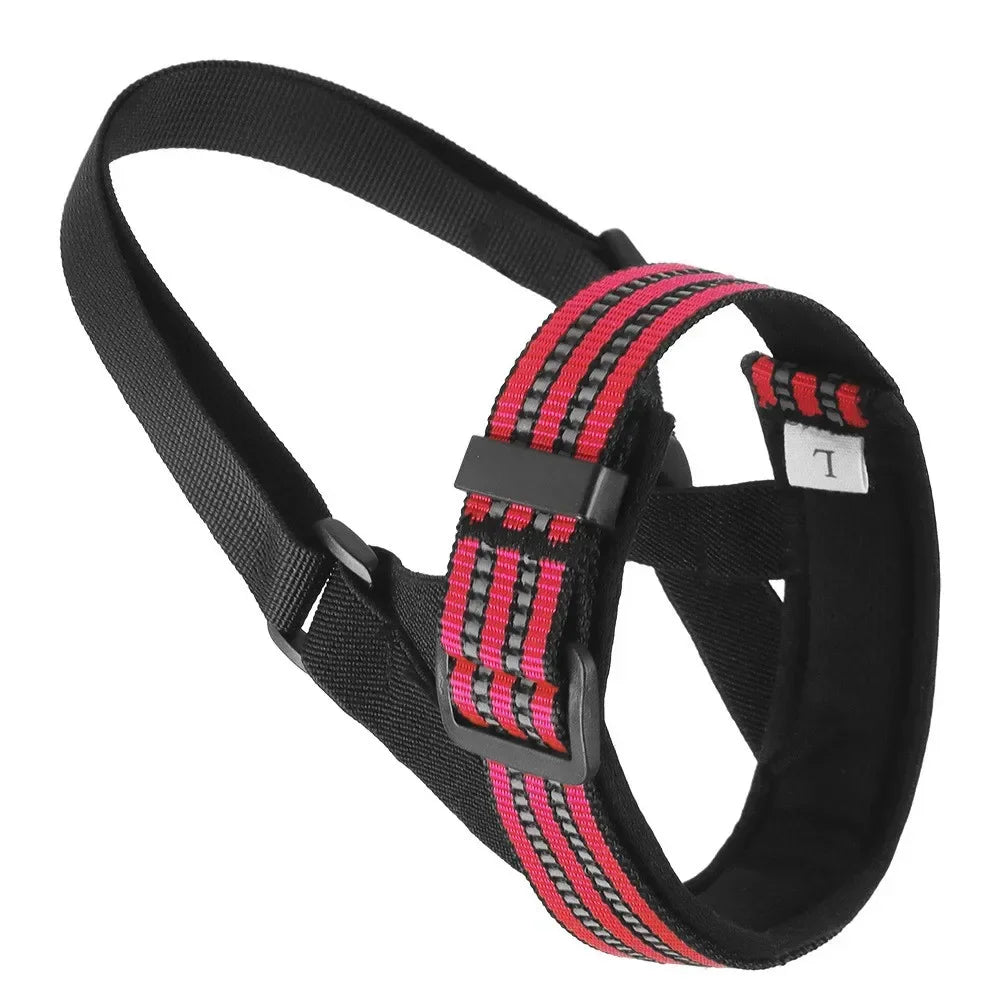 Quick Release Dog Muzzles Adjustable Reflective Dog Muzzle Soft Padded Medium & Large Dogs Halter Nose Leads for Outdoor Walking