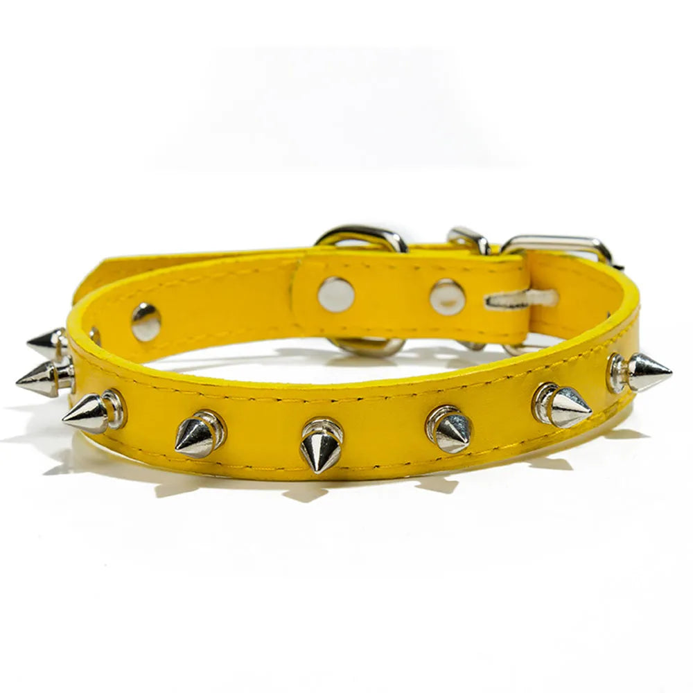 Anti-Bite Dog Collar Spiked Studded Pet Dog Collar PU Leather For Small Dogs Sport Bulldog Pug Puppy Dog Collar Cat Dog Supplies