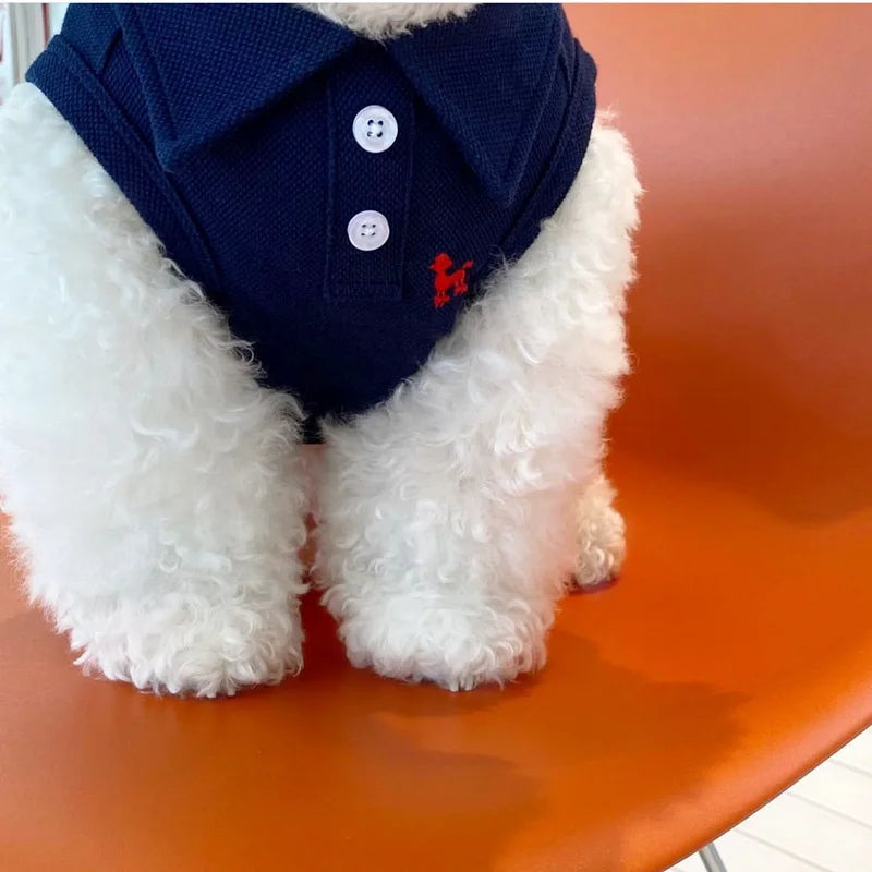 Summer Puppy Clothes Solid Dog Polo Shirt Teddy Bichon Frise Chihuahua Dog Pullover Cat Dog Sweatshirt Pet Cooling Vest Clothing