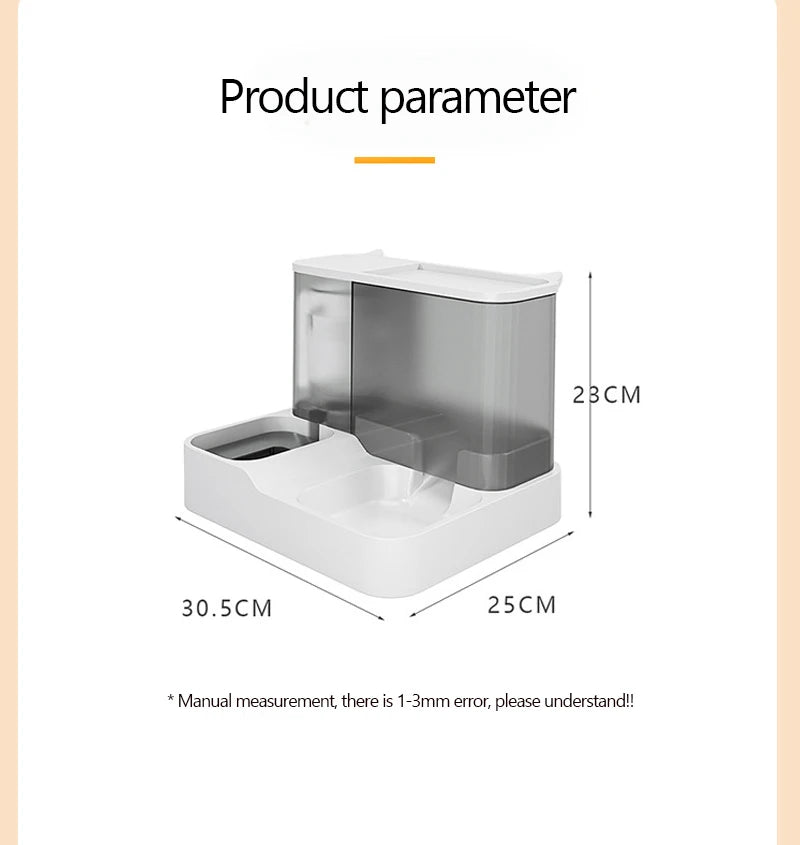 Large Capacity Automatic Cat Food Dispenser Drinking Water Bowl Pet Supplies Wet and Dry Separation Dog Food Container