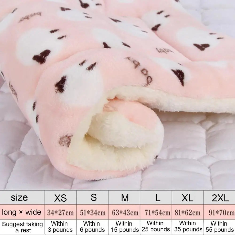 Pet Blanket Flannel Throw Flannel Throw Blanket For Dog Sleep Soft Warm Cushion Mat Washable Puppy Pads Sleep Blanket For Small