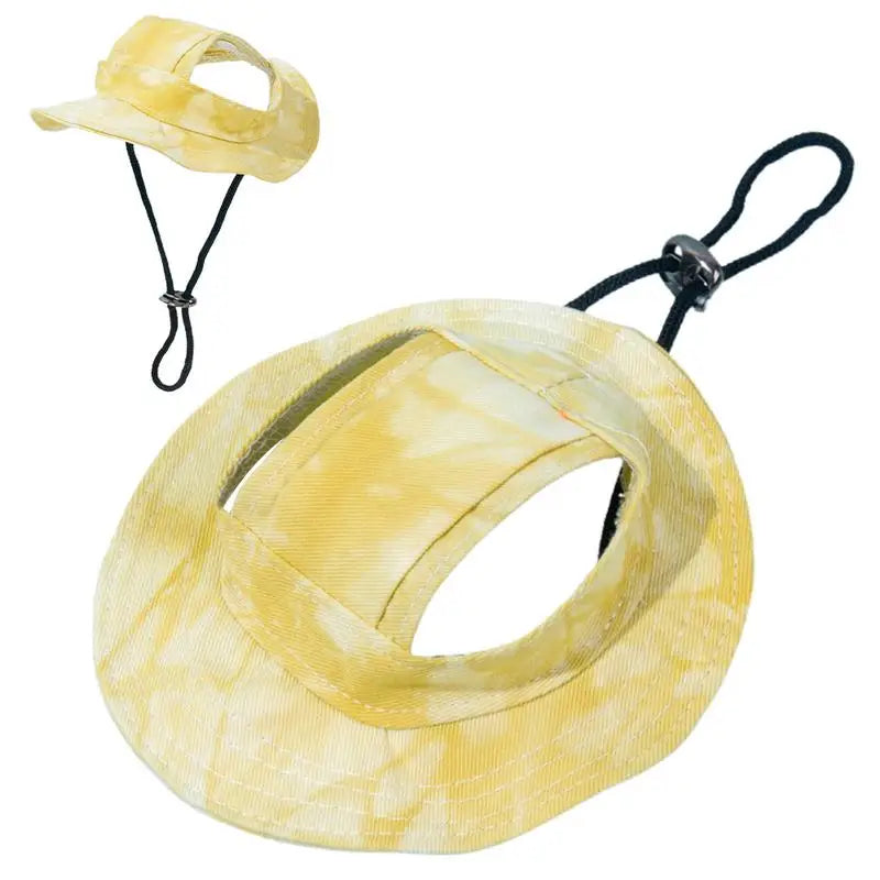 Sun Hat for Dogs Bucket Hat Dog Hat Summer Fishing Hat with Ear Holes Adjustable Dog Visor Wide Brim Hat Pet Hats for Outdoor