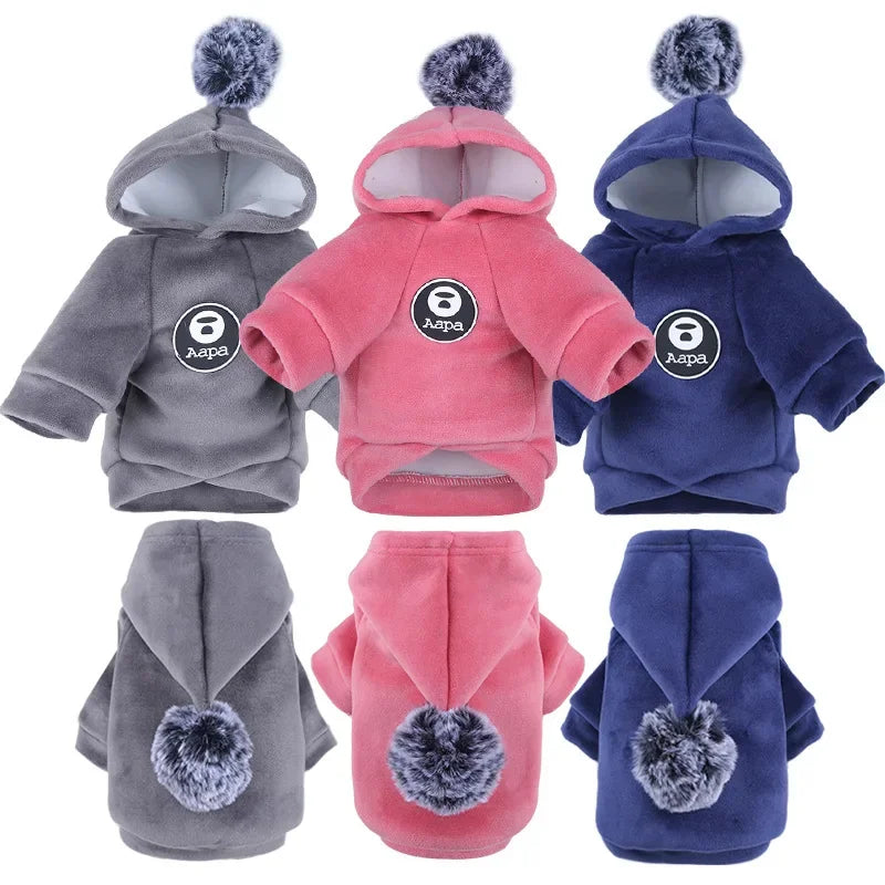 New Soft Cat Dog Pet Clothes Fleece Hooded Hairball Coat Jacket Winter Kitty Small Medium Dogs Cats Cool Pajamas Chihuahua