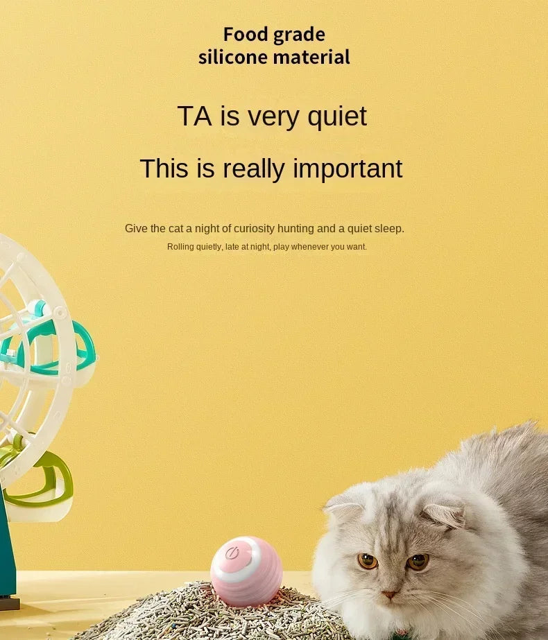 Funny Cat Ball Pet Toy Ball Gravity Rolling Ball Cat Self-Happiness Ball Bite-resistant and Boredom Relieving Automatic Rolling