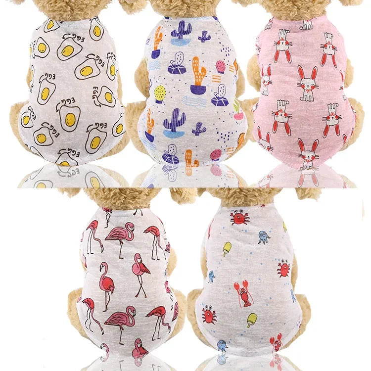 2023 Hot Cute spring summer Dog Clothes Printed Camouflage Mesh Dog Vest For Small Medium Dogs Coat Jacket Puppy Costume Vest