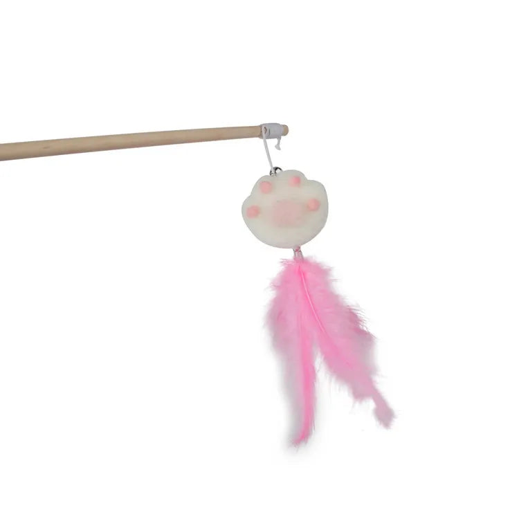 Cat Toy Cat Teaser Sticks Cat Toys Cat Claws Cat Sticks Wooden Poles Feathers Bells Cats Hi Interactive Pet Products.