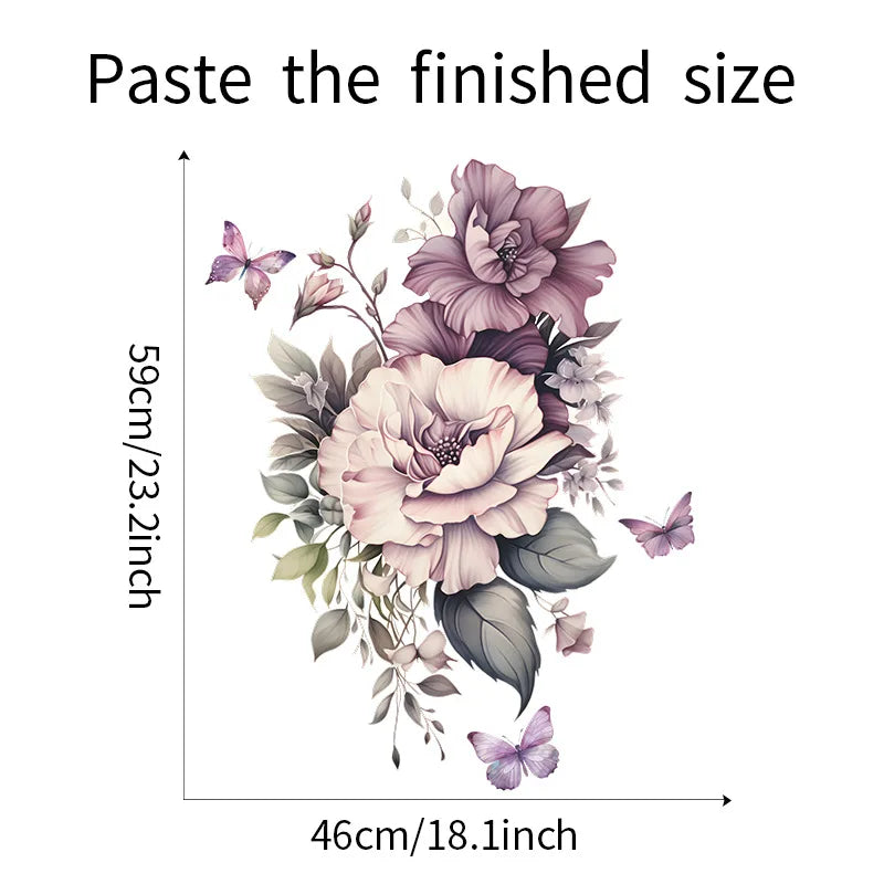 1PCS Painted Branches Flower Birds Bedroom Living Room Porch Home Background Decoration Beautify Wall Paste Self-adhesive