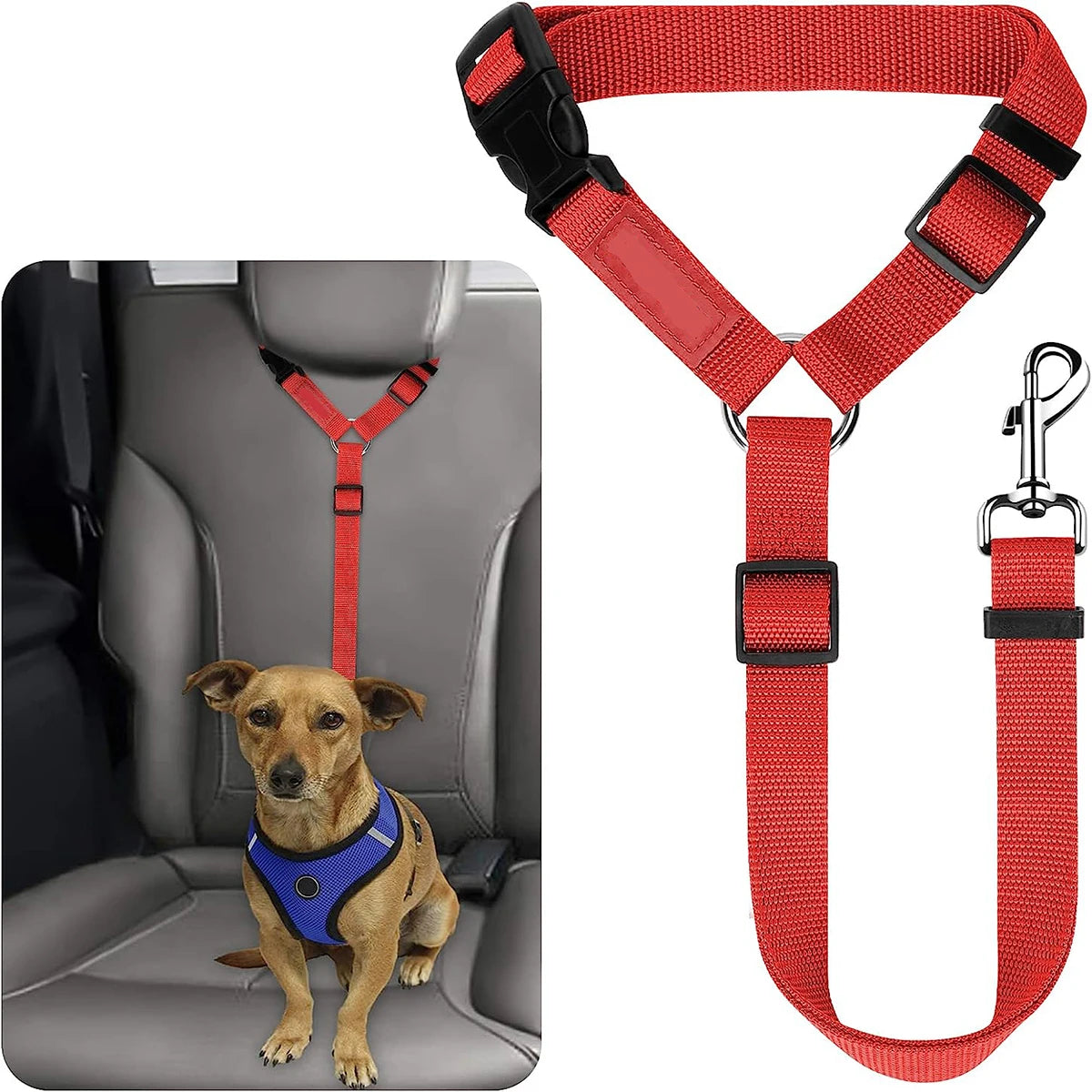 Ring Dog Car Seat Belt Durable Nylon Dog Seat Belt For Small Large Dogs Adjustable Lead Puppy Travel Car Safety Rope