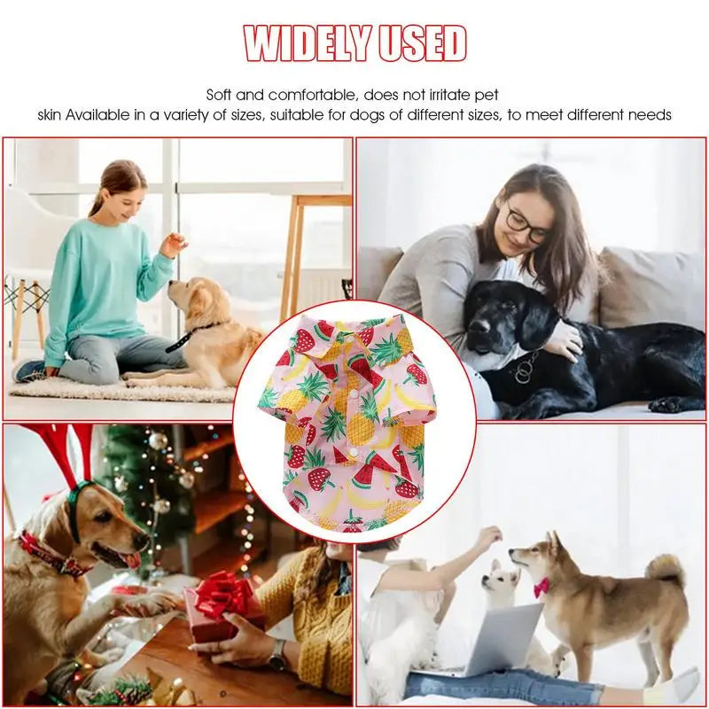 Summer Dog Shirt Breathable Puppy Outfit Fruit Print Puppy Outfit Pet T-Shirt Soft Pet Apparel Dog Shirt For Puppy
